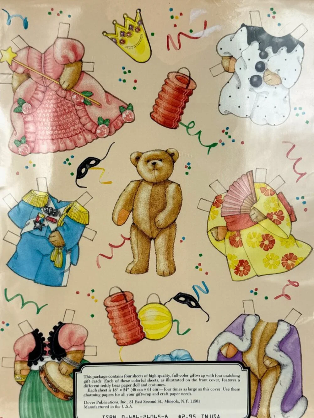 Sealed Vintage Teddy Bear Paper Doll Giftwrap Set by Crystal Collins-Sterling